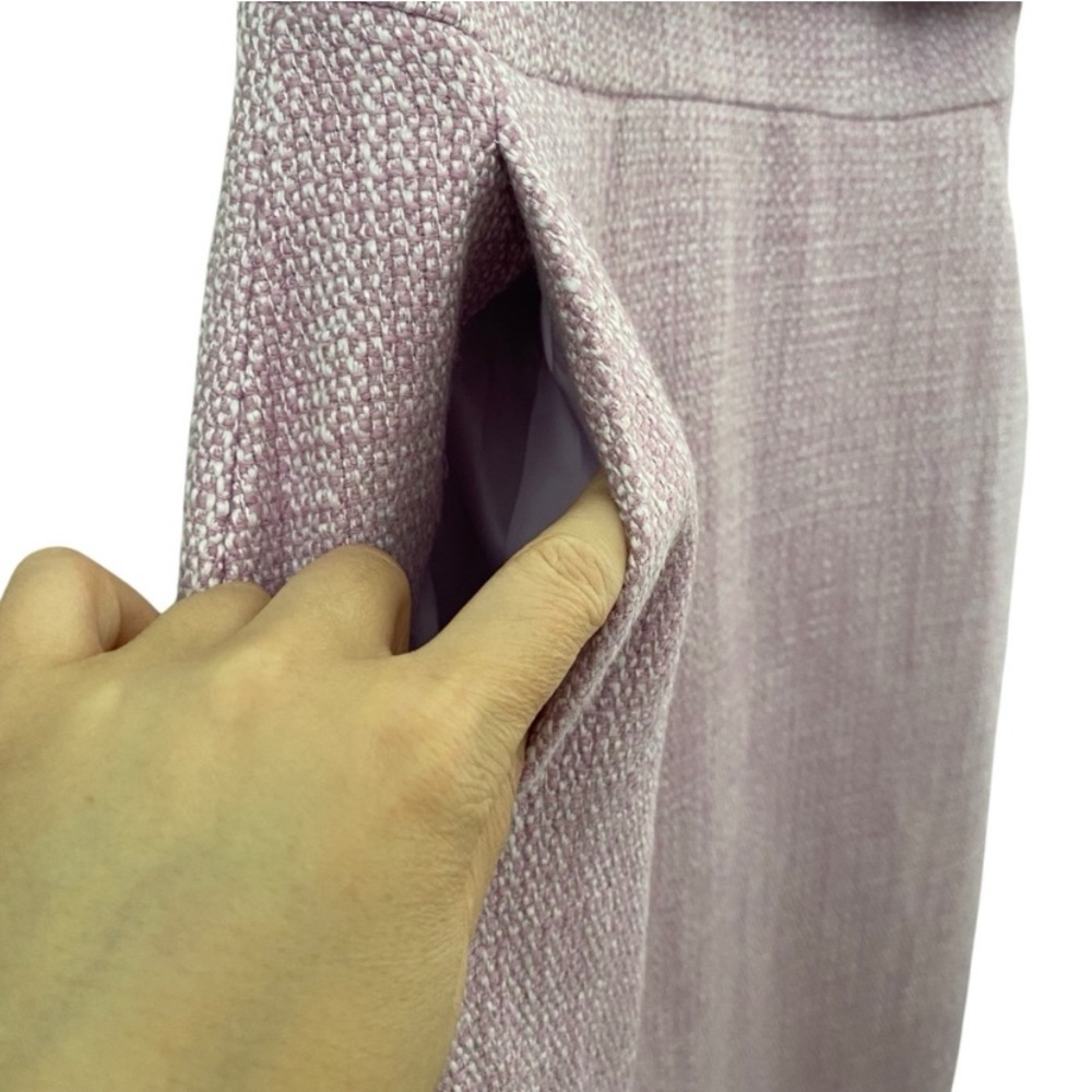 Crew "Going Places" Lavender Knee-length Cotton Tweed Textured Dress 4 - Picture 8 of 11